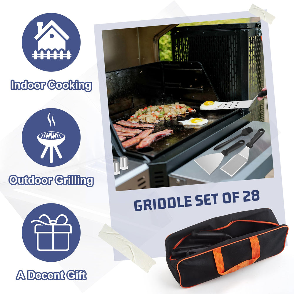 Complete HaSteeL griddle accessories kit displayed on a table