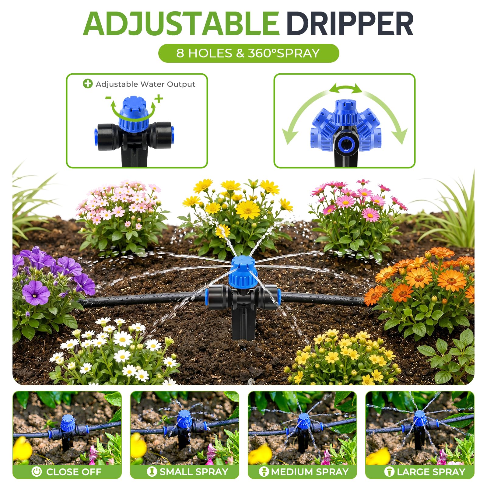 Complete HIRALIY drip irrigation kit packaging and contents