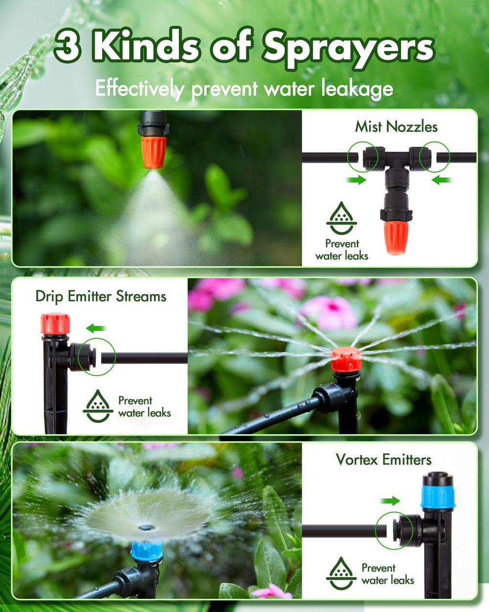 Complete installation of Rafow drip irrigation system in a garden