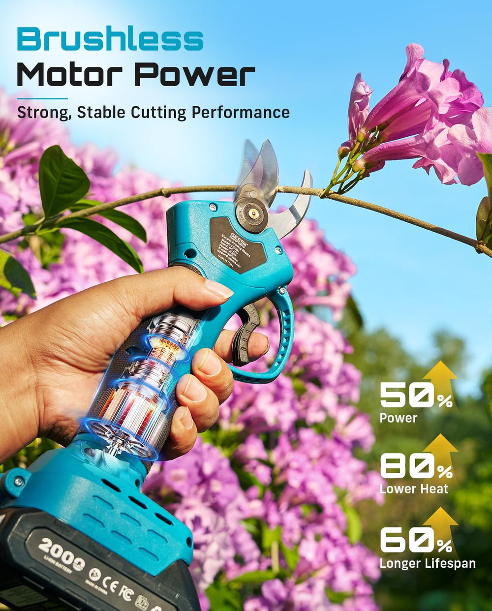 Complete kit of Seesii Electric Pruning Shears including extra blade and tool kit
