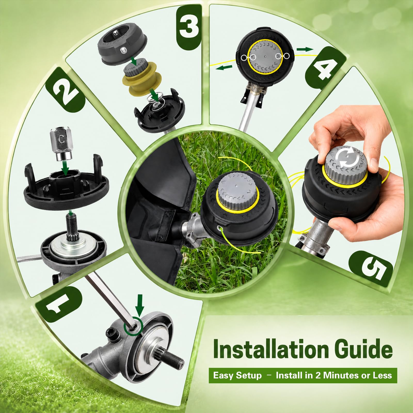 Complete kit of Universal Bump Feed Trimmer Head Replacement