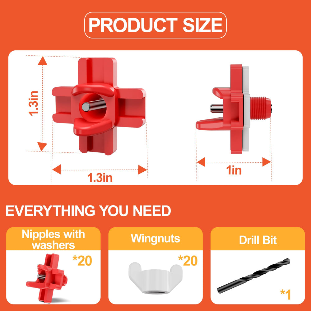 Complete kit of ZenxyHoC chicken waterer nipples with drill bit
