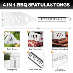 Complete LEWARAN BBQ grill tools including fork and basting brush