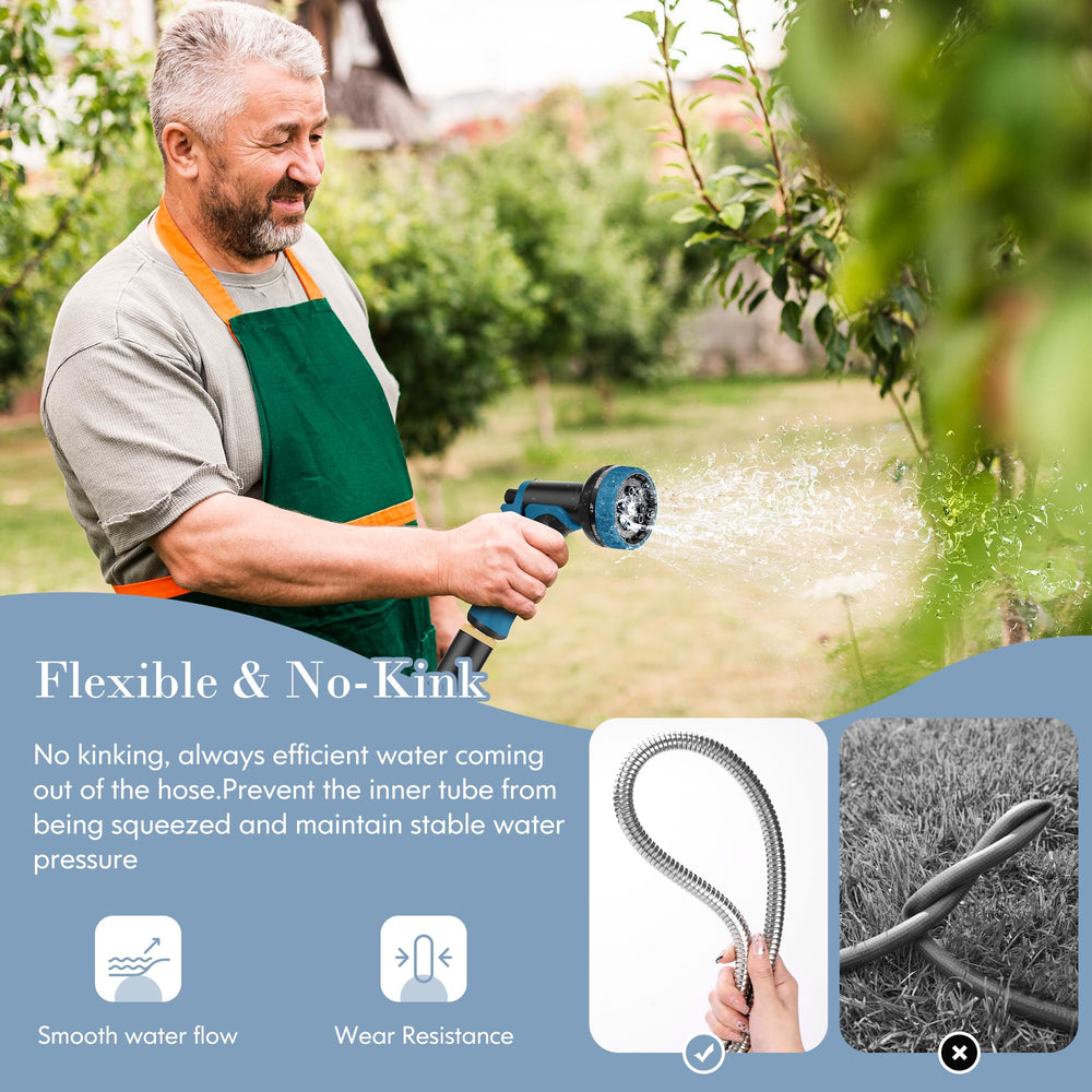 Complete package of Advinski garden hose showing contents