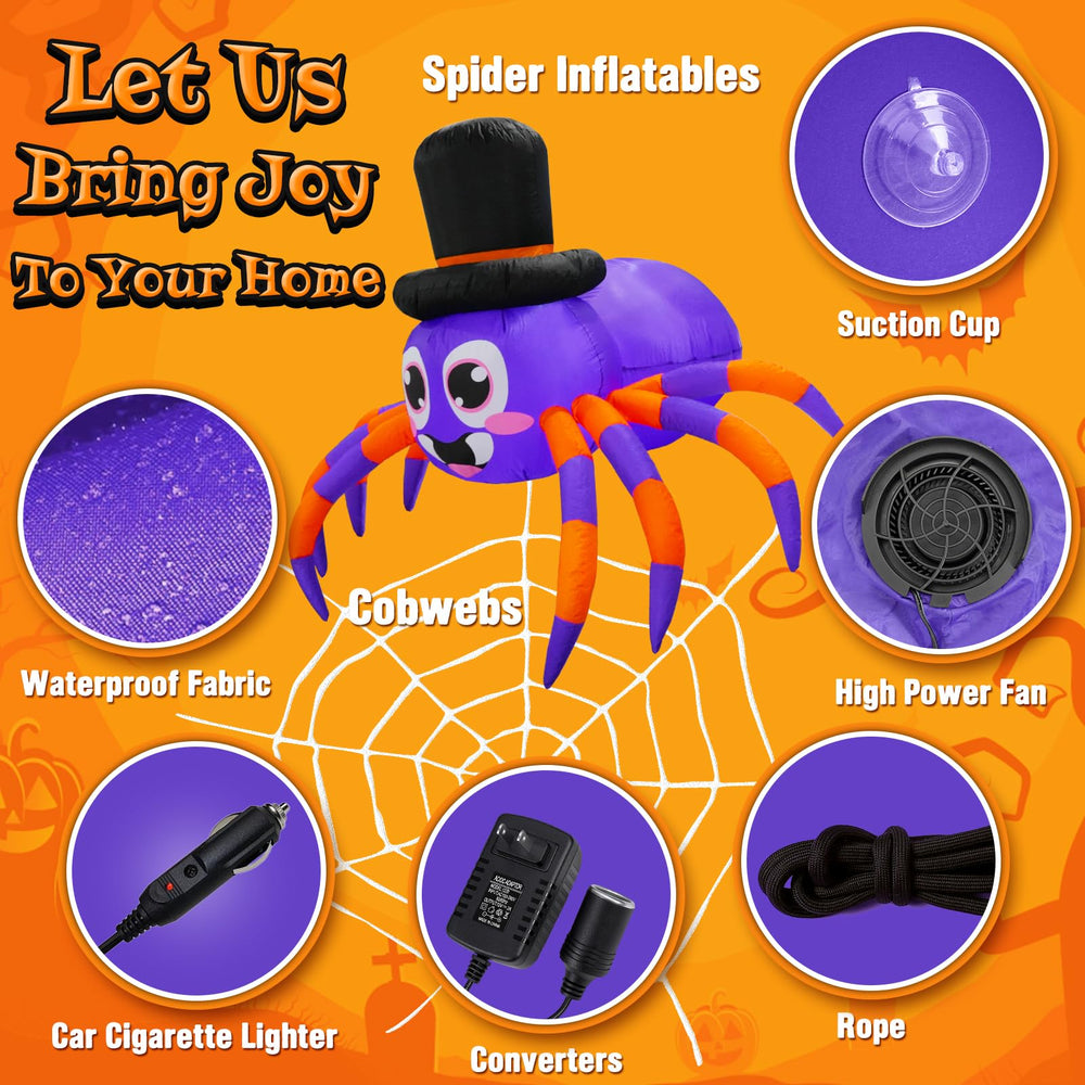 Complete package of Dusor inflatable spider decoration
