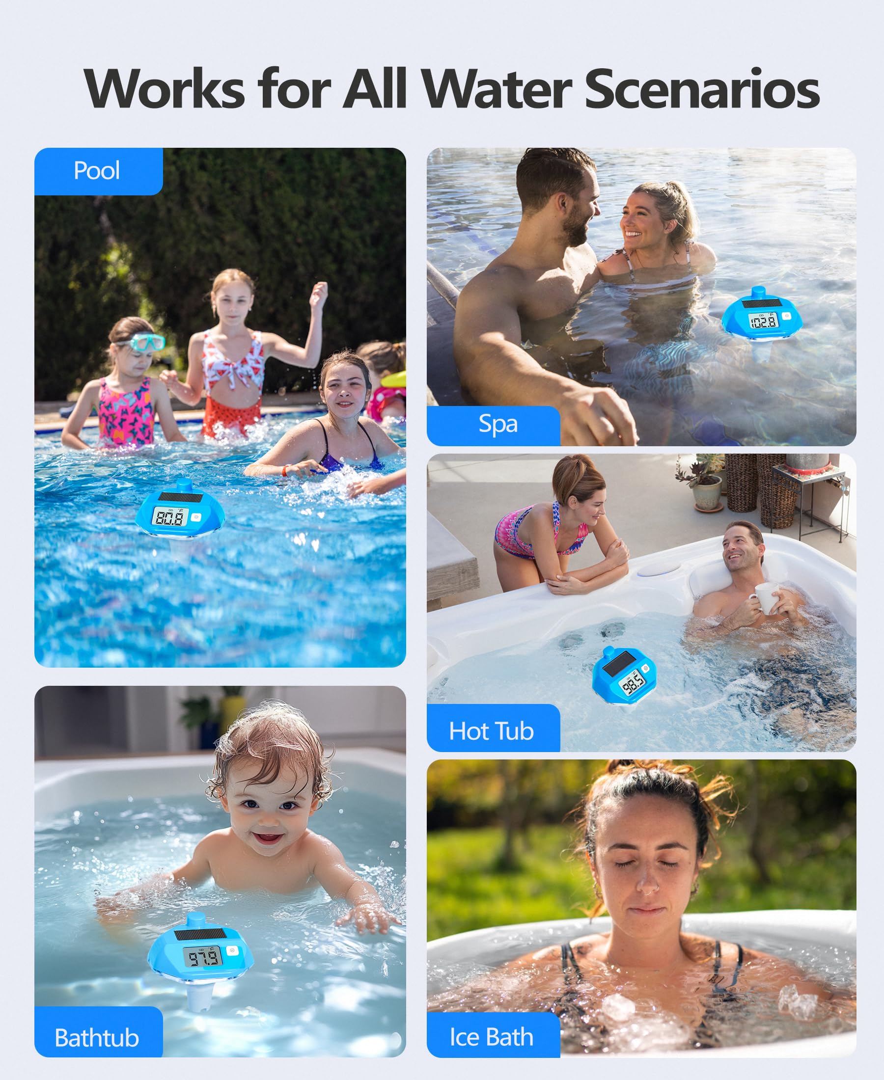 Complete package of FirstE pool thermometer and indoor receiver
