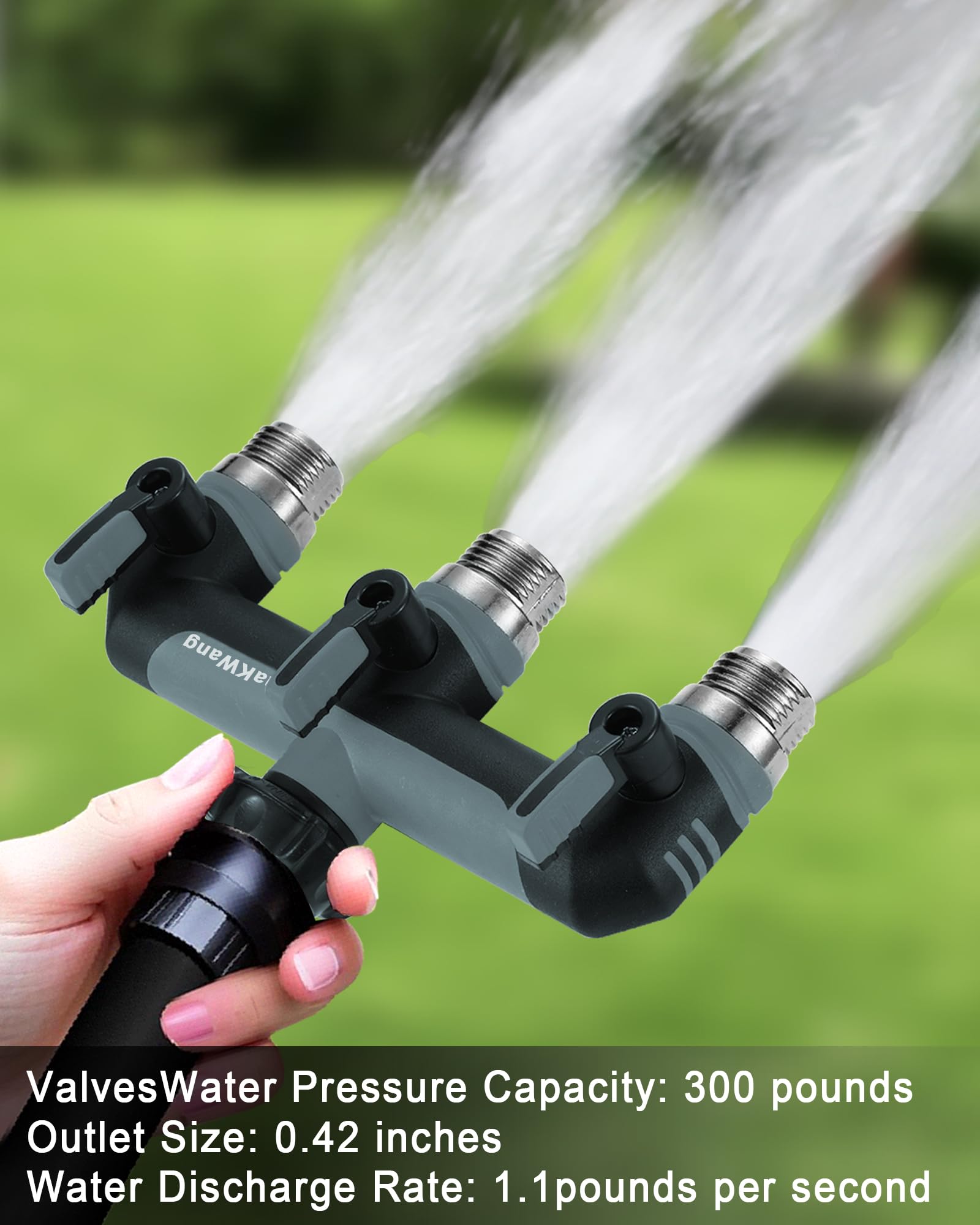 Complete package of ZaakWang garden hose splitter with accessories