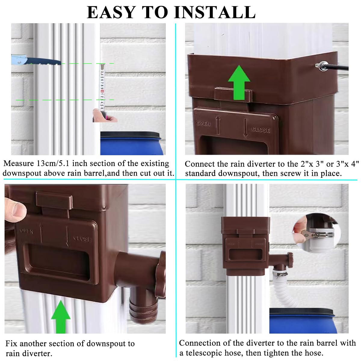 Complete packaging of MISDENK Rain Barrel Diverter Kit