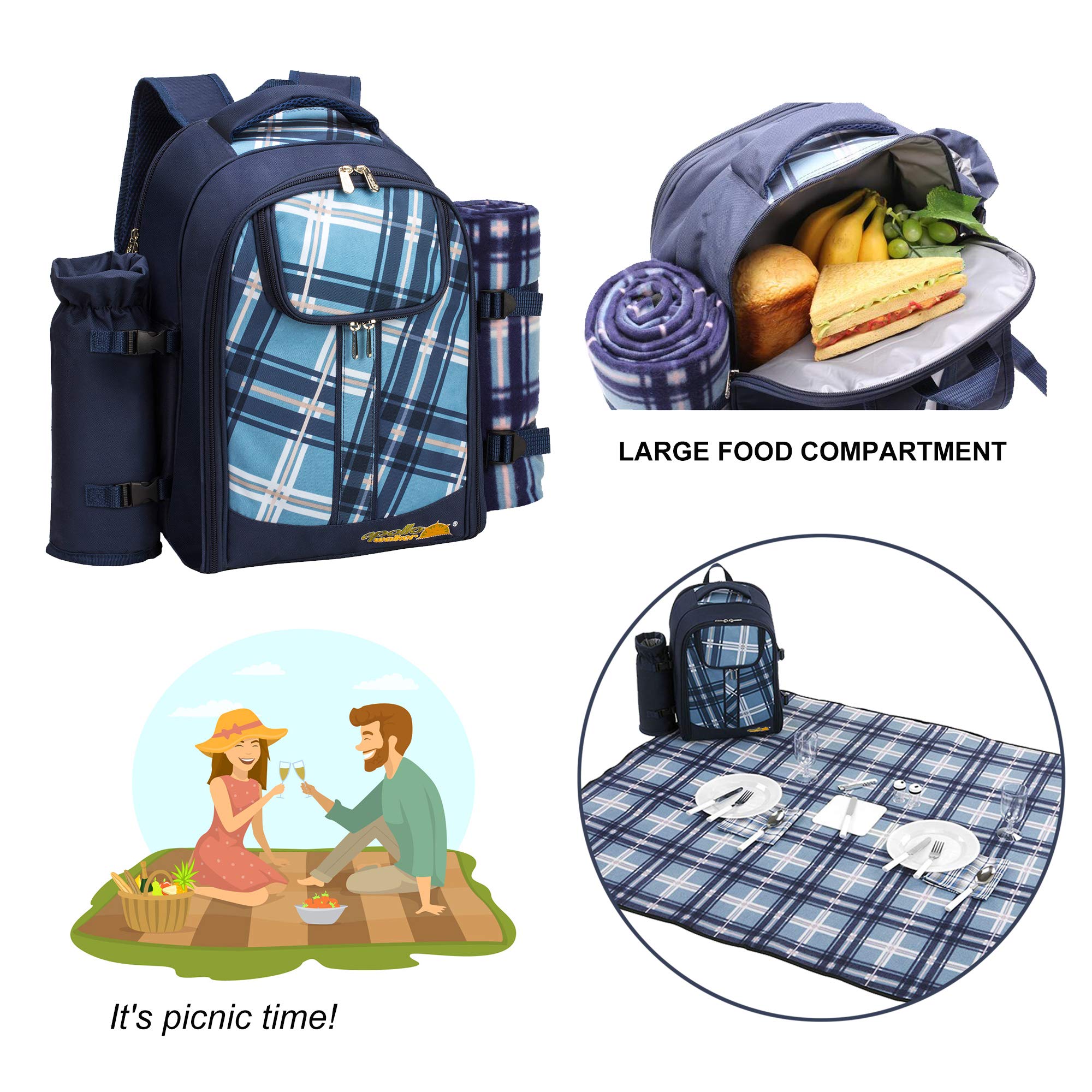 Complete picnic set included in Apollo Walker Backpack