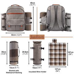 Complete picnic set included in Sunflora Backpack