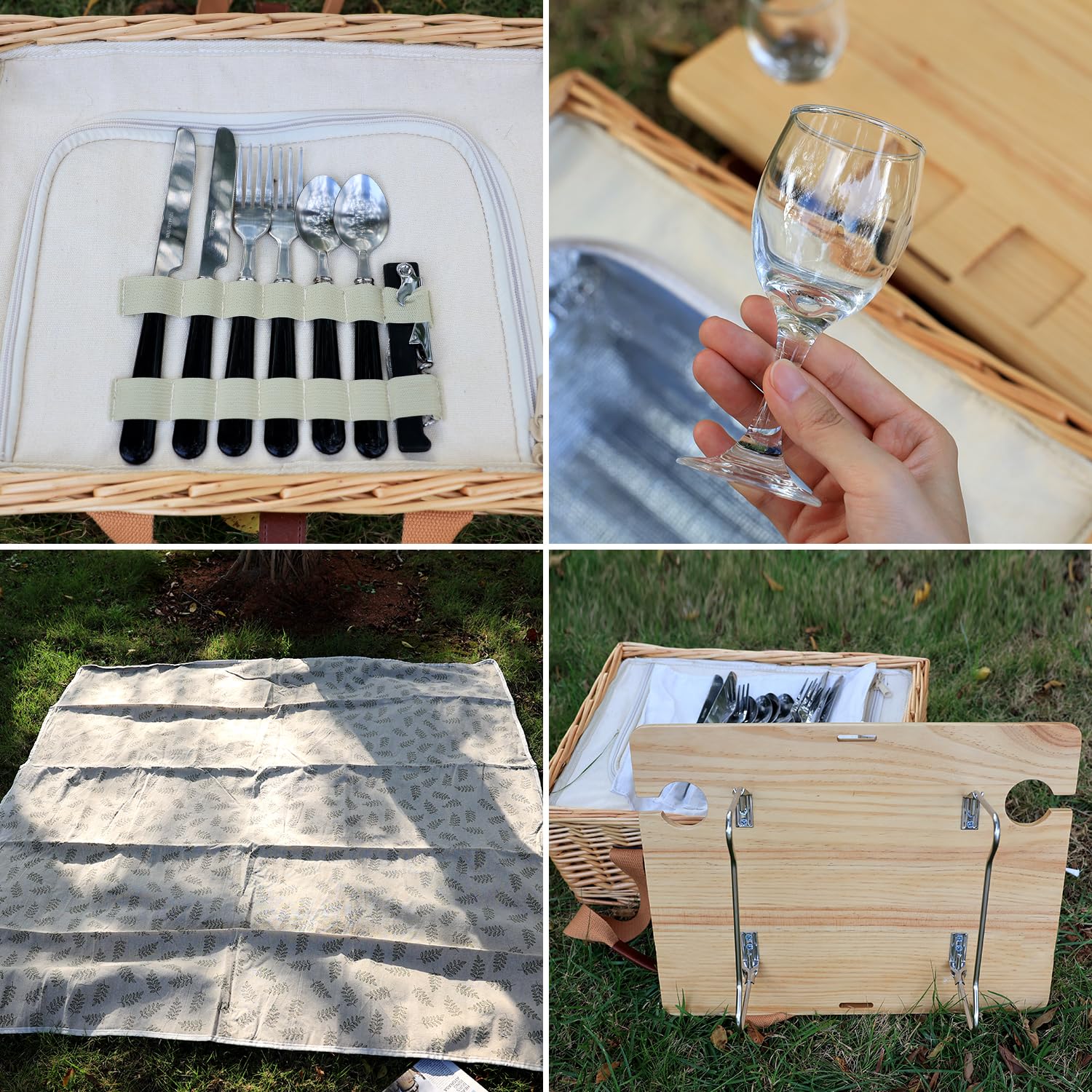 Complete picnic set with blanket and insulated cooler bag