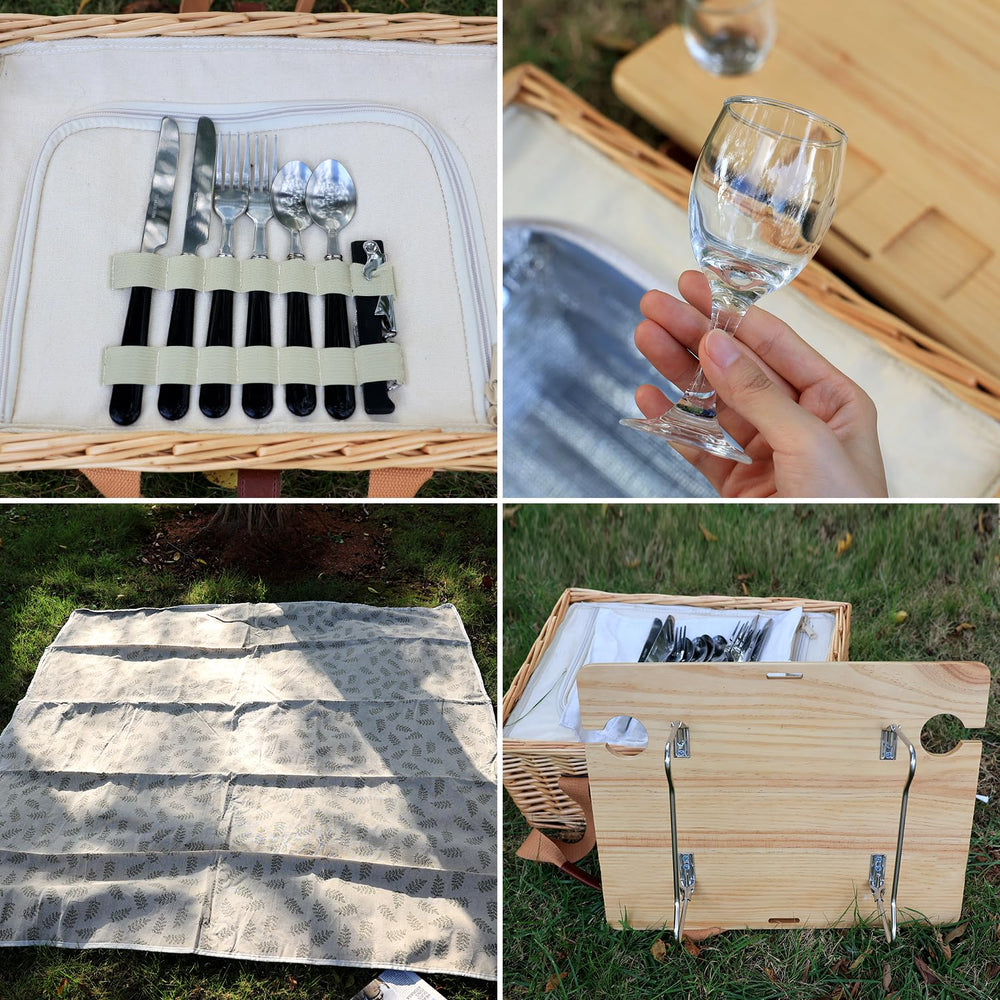 Complete picnic set with blanket and insulated cooler bag