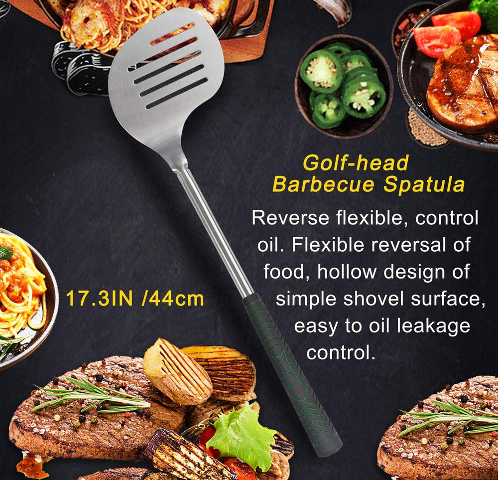 Complete POLIGO BBQ tool set laid out in storage bag