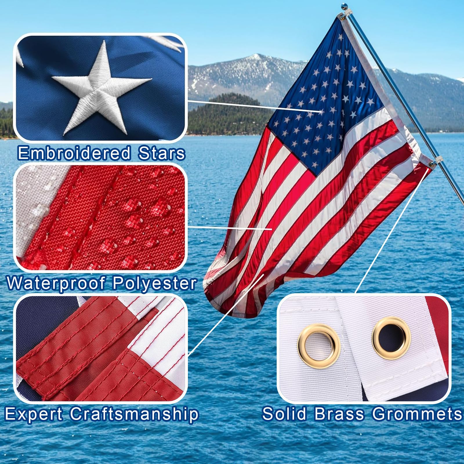 Complete QURAS Boat Flag Pole Kit packaging and contents