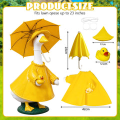 Complete set including hat, umbrella, and duck