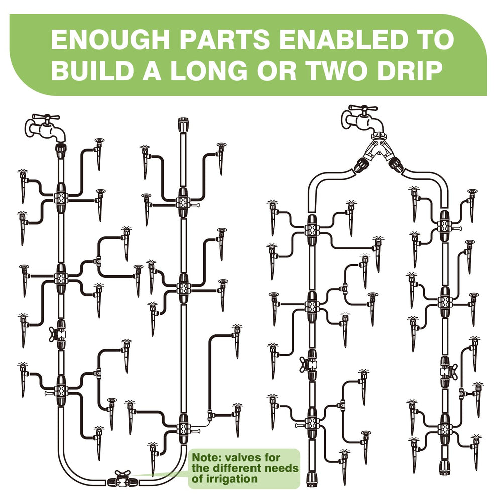 Complete set of 136 accessory parts for drip irrigation