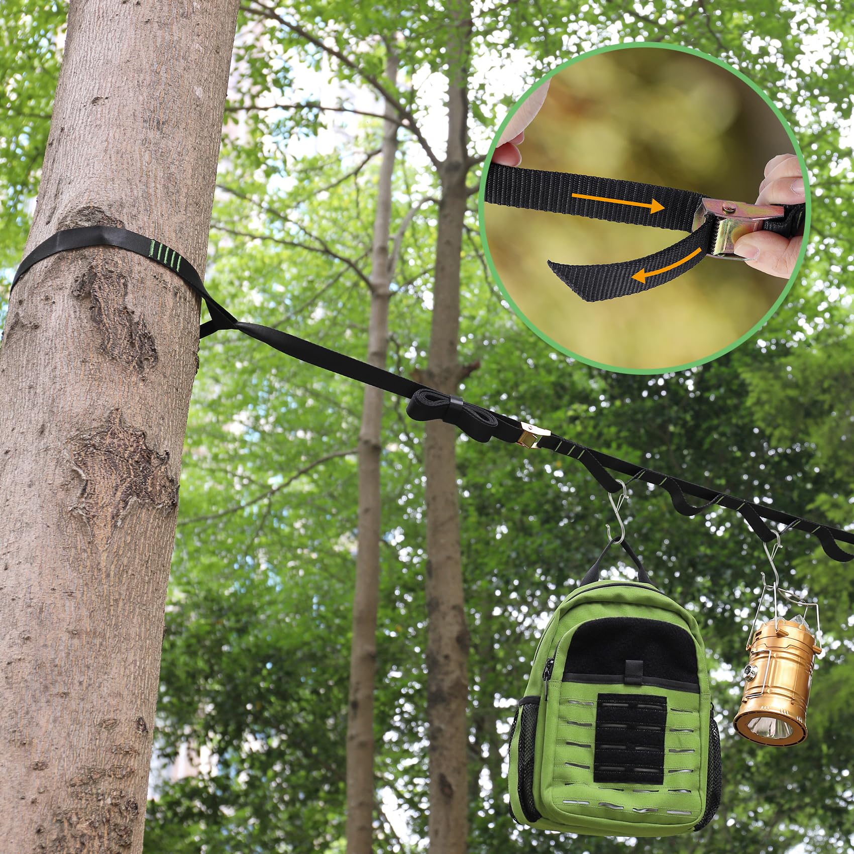 Complete set of Ayaport Camping Storage Strap components