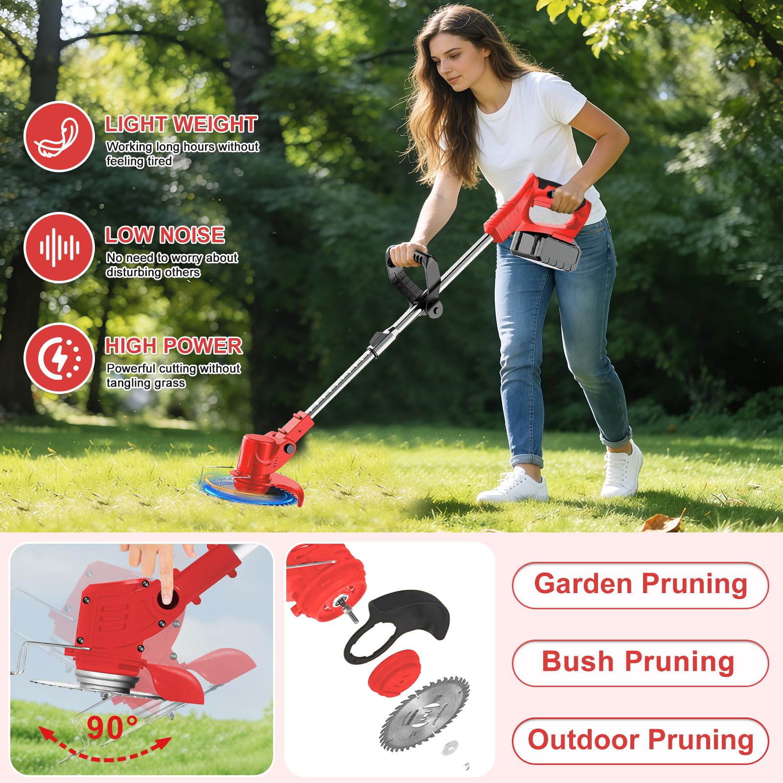Complete set of blades included with LMZTCYA Weed Wacker