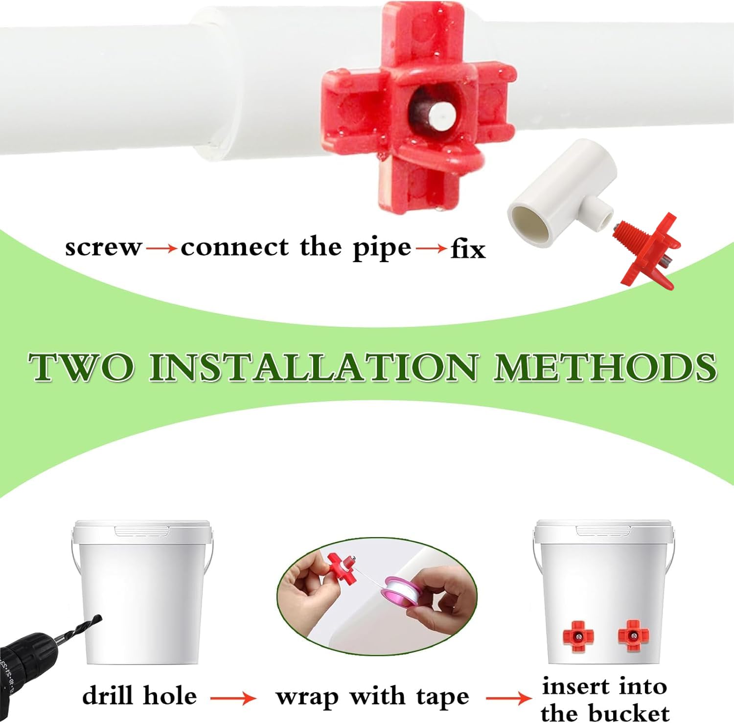 Complete set of chicken nipples and fittings for DIY watering system