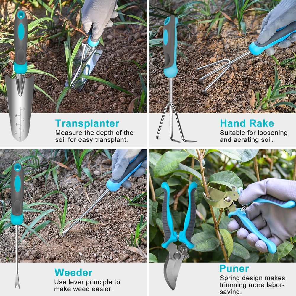Complete set of gardening tools for planting and pruning