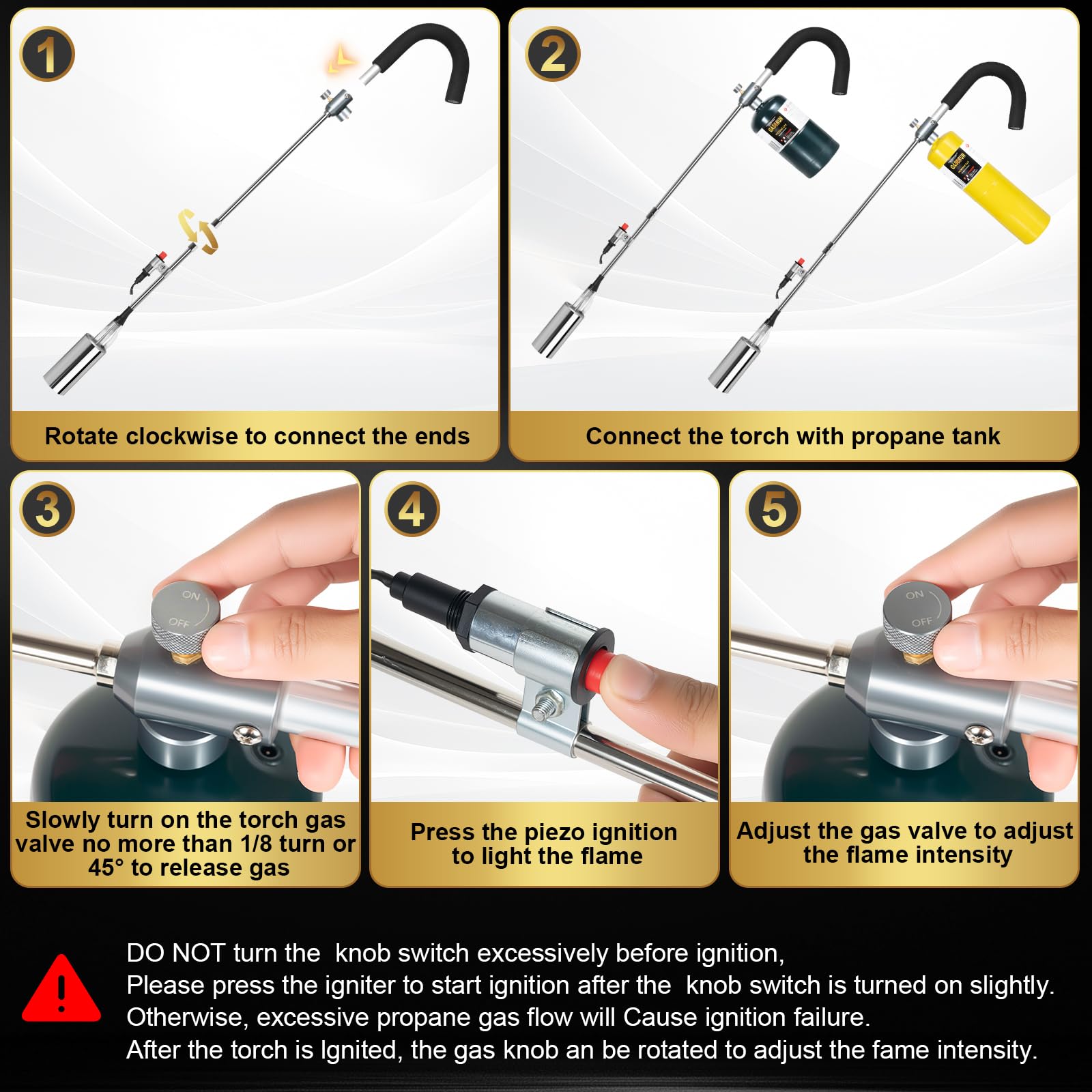 Complete set of GasBRUH weed torch with rake and tool kit