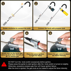 Complete set of GasBRUH weed torch with rake and tool kit