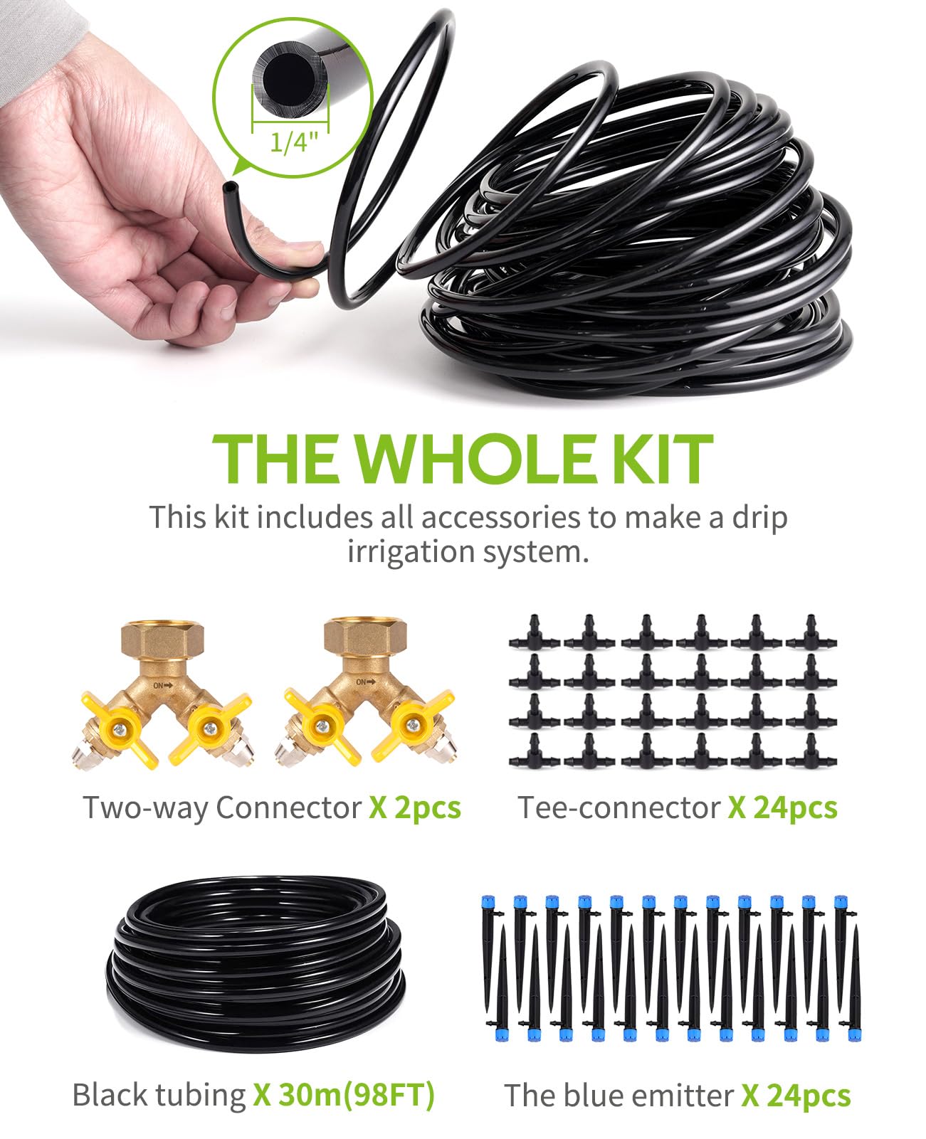 Complete set of HIRALIY drip irrigation components