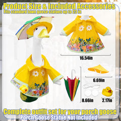 Complete set of JOYANDRO Goose Raincoat Outfit with hat and duck accessory