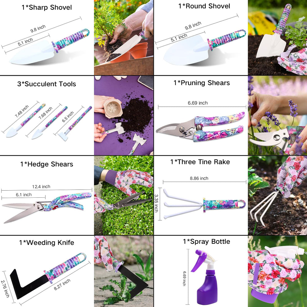 Complete set of JUMPHIGH gardening tools laid out on a table