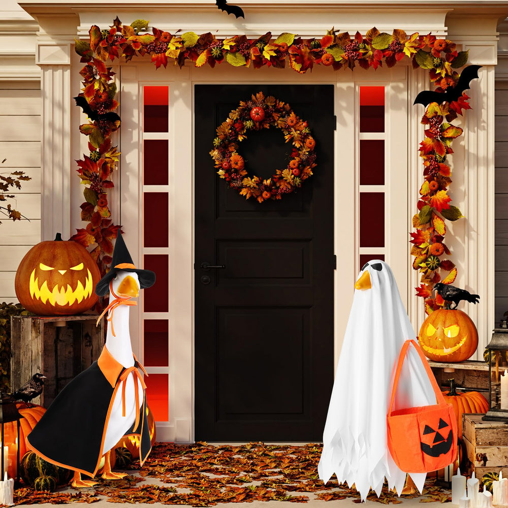 Complete set of Silicherry goose costumes showcasing holiday themes