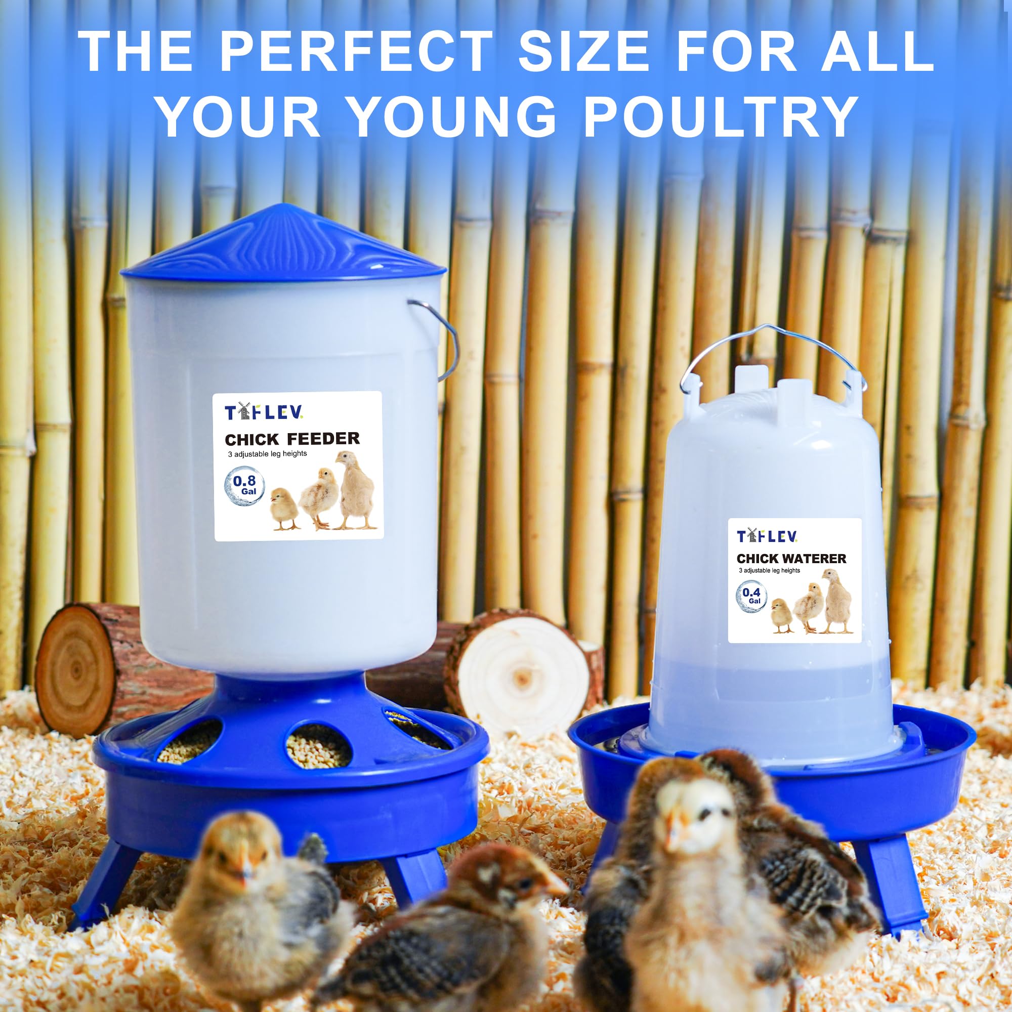 Complete set of Tiflev Chick Feeder and Waterer in packaging