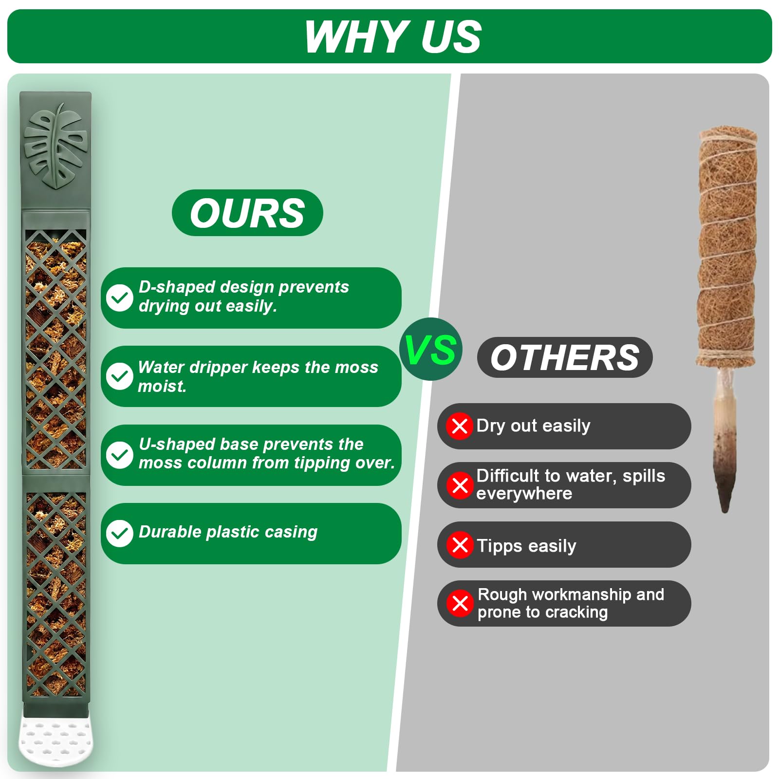 Complete set of Yioviru moss poles with accessories