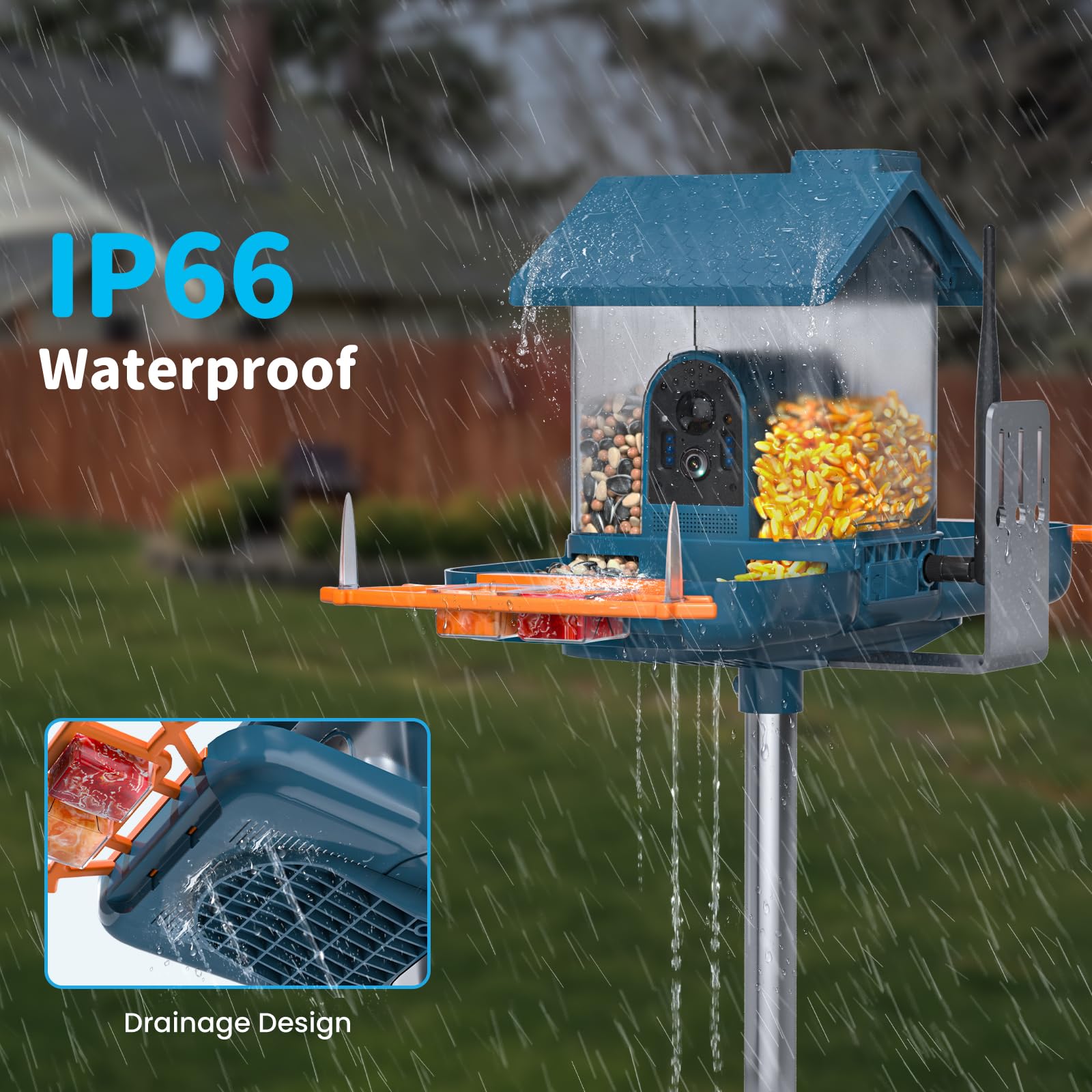 Complete setup of the NAVFS Smart Bird Feeder in a garden