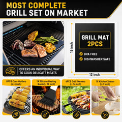 Complete Taimasi grilling tools displayed in carry bag