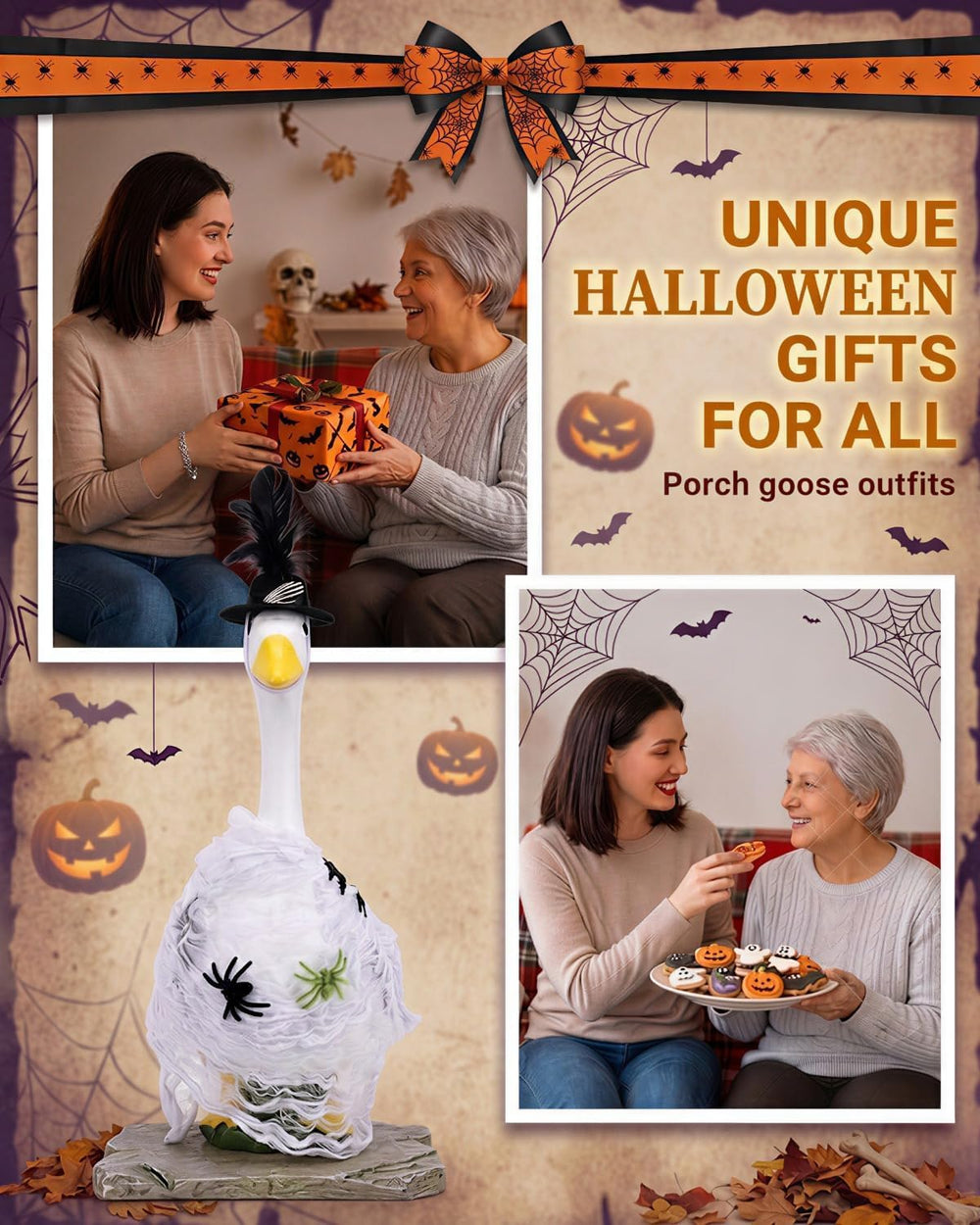 Complete view of GigaCircle Halloween Porch Goose Outfit