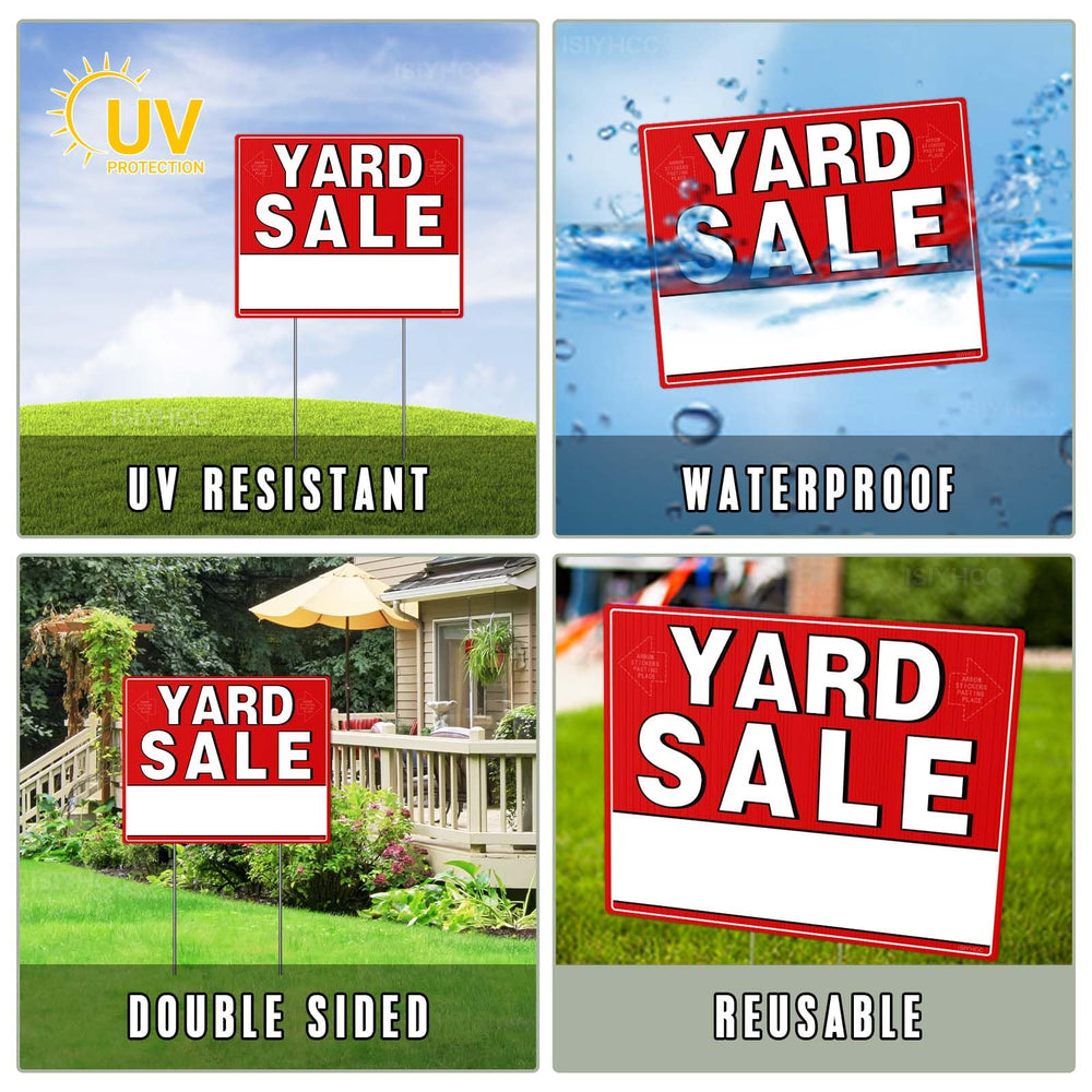 Complete yard sale signs kit displayed outdoors