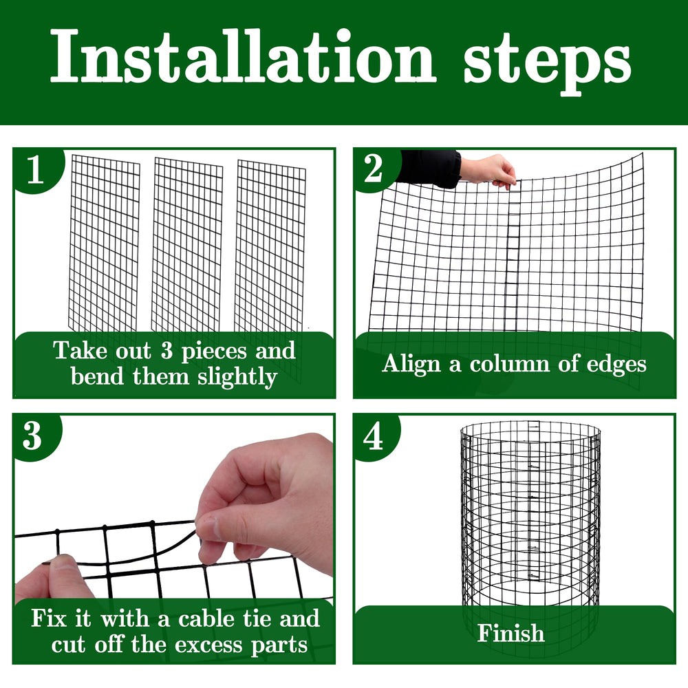 Components of Adnee Wire Plant Protector Set including stakes and cables