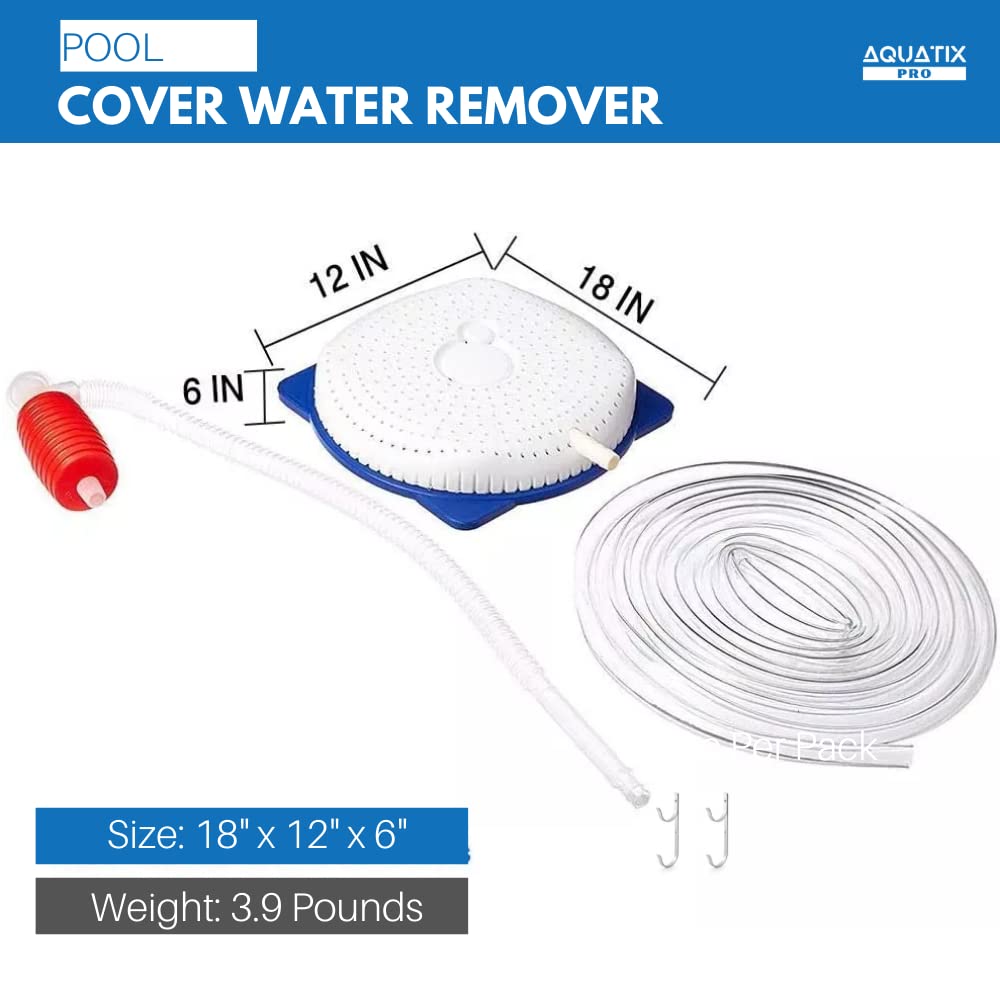 Components of Aquatix Pro Pool Cover Drainer Kit laid out on a surface