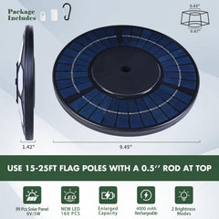 Components of Aurolit Solar Flag Pole Light including tube and hook