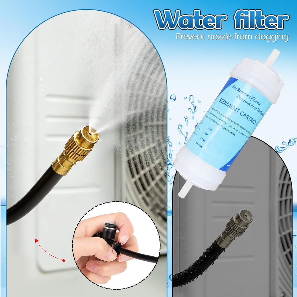 Components of Lettry cooling kit including filters and adapters