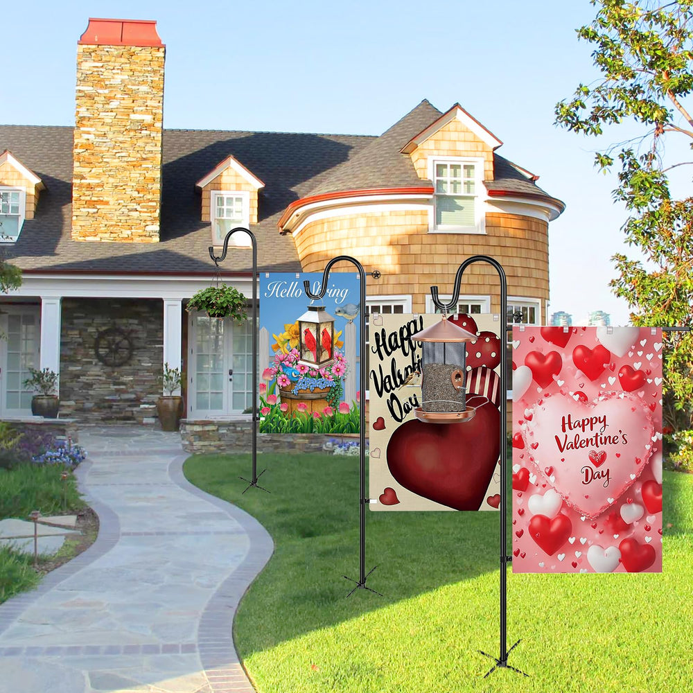 Components of OHCISP Garden Flag Stand including poles and base