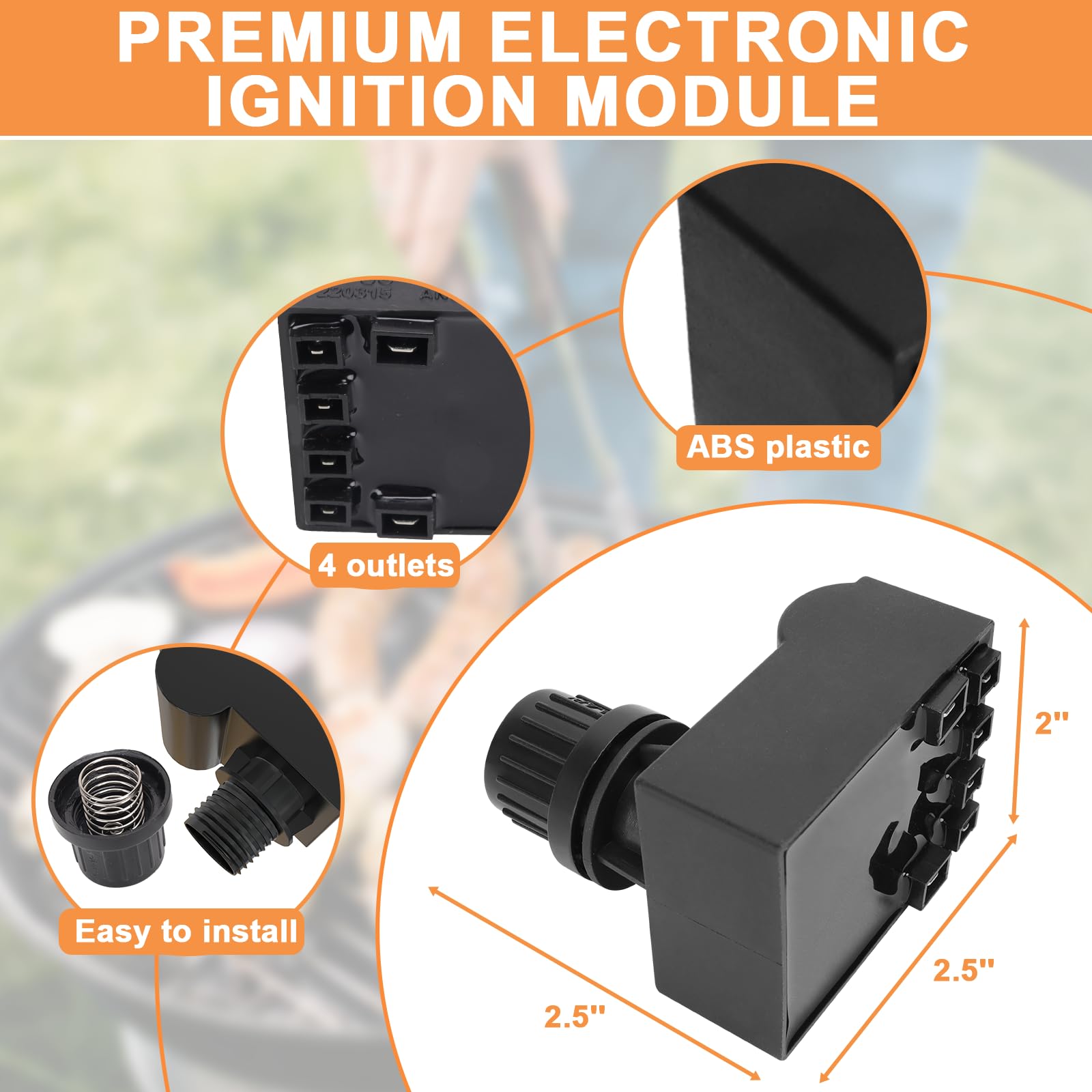 Components of PETKAO grill igniter kit including buttons and wires