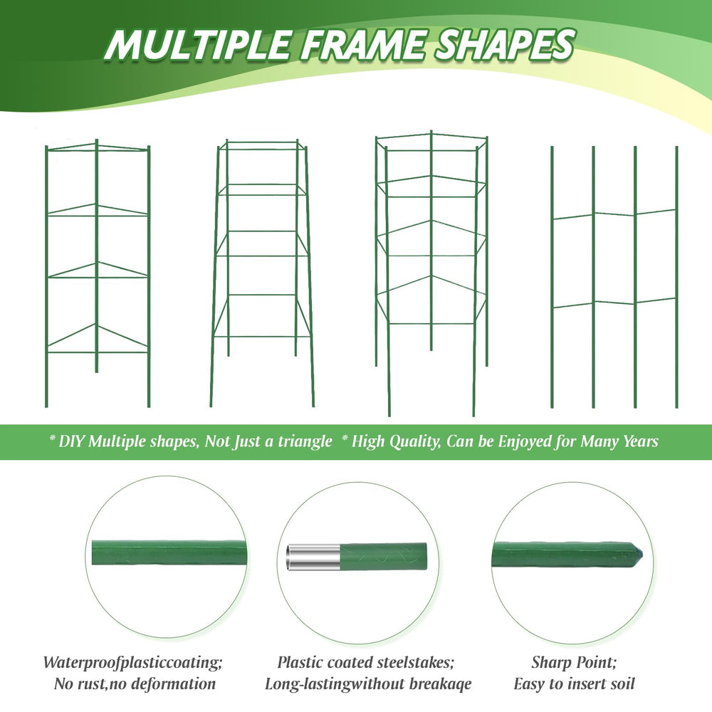 Components of Sidefusi tomato cage including clips and twist ties