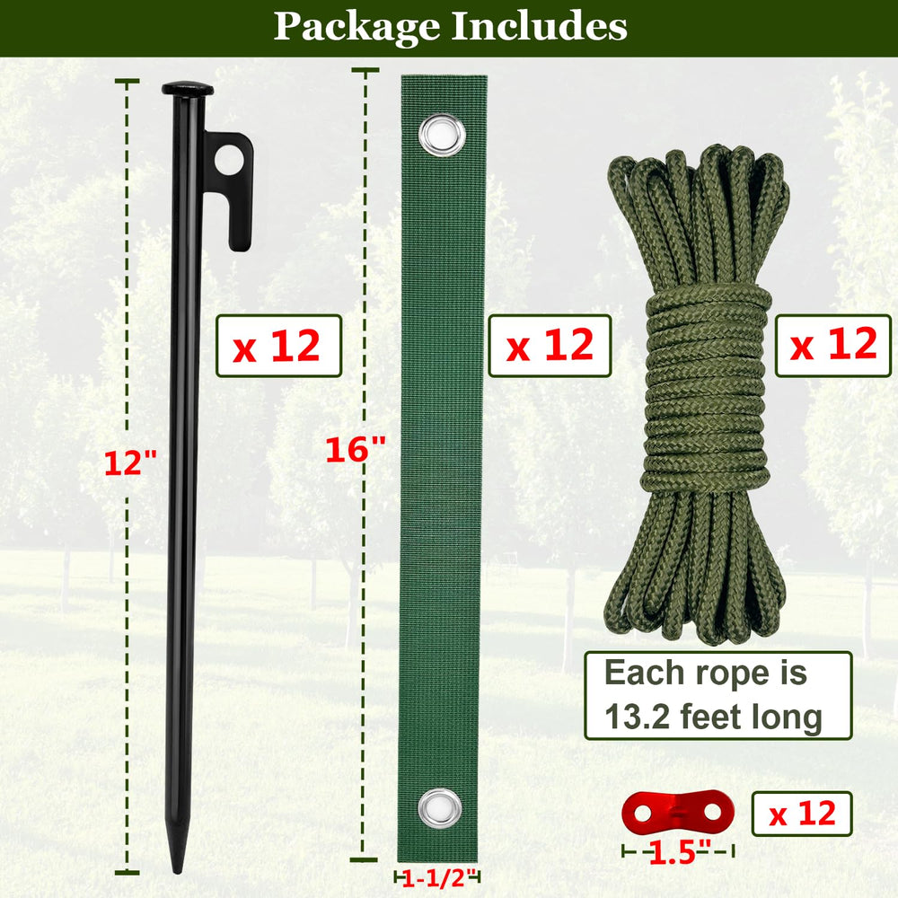 Components of the HOLANHING tree stakes kit laid out