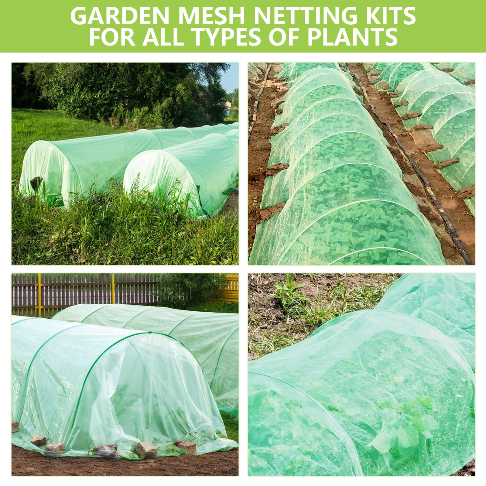 Components of the Monirsen Garden Netting Kit