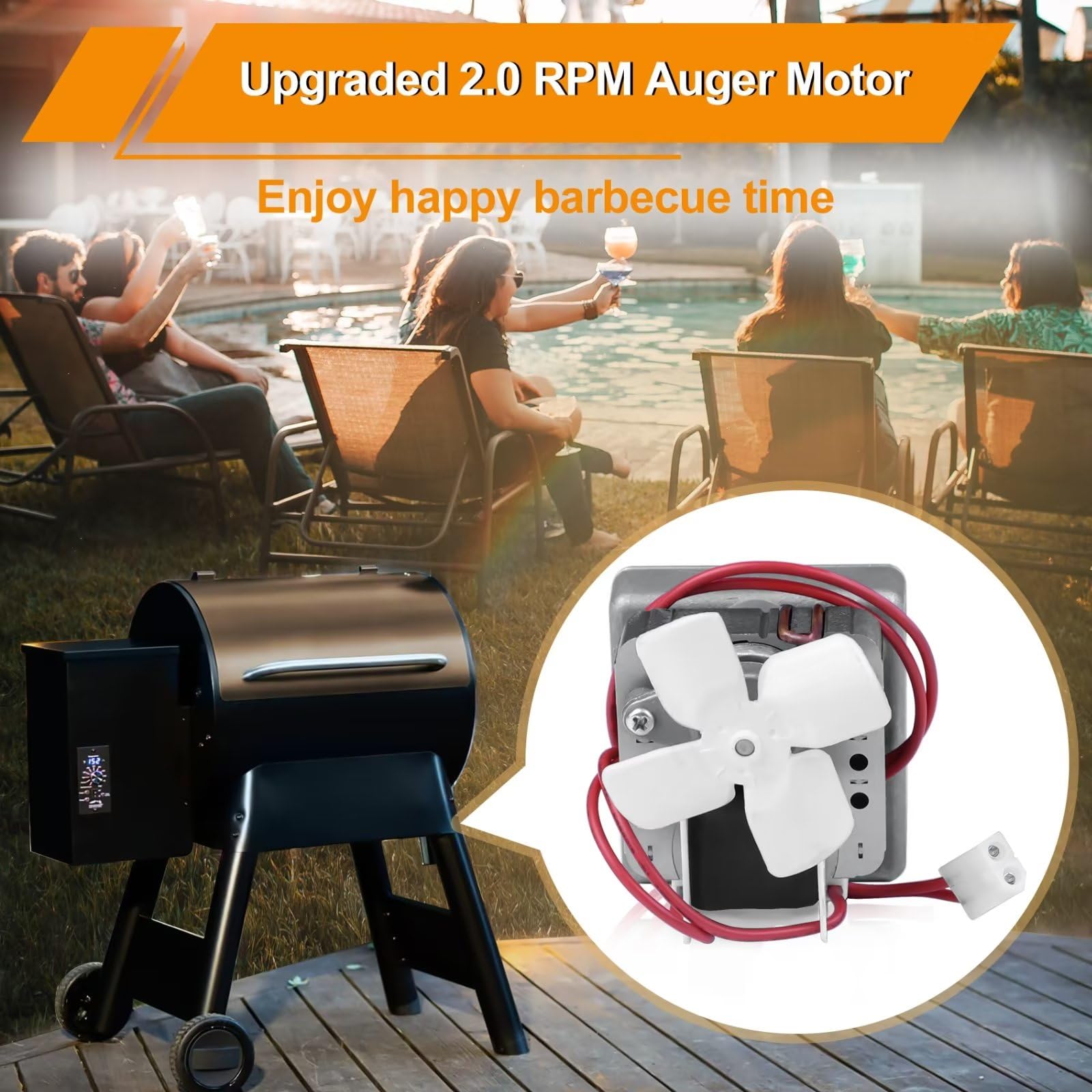 COMVIEE 2.0RPM Auger Motor close-up view