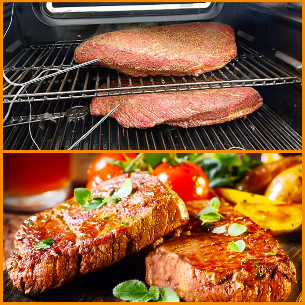COMVIEE Meat Probes in use on a Masterbuilt Grill