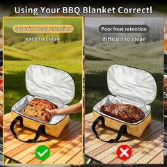 Concons BBQ Blanket for Resting Meat open with large brisket inside