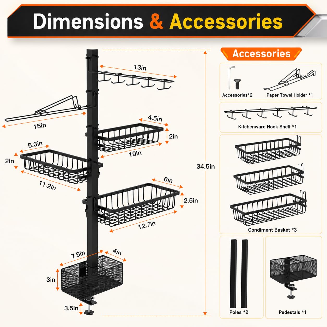 Concons Griddle Caddy assembled with all accessories visible