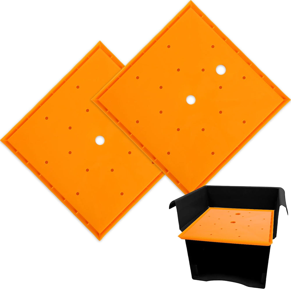 Conderyang 11-inch square planter insert, orange front view